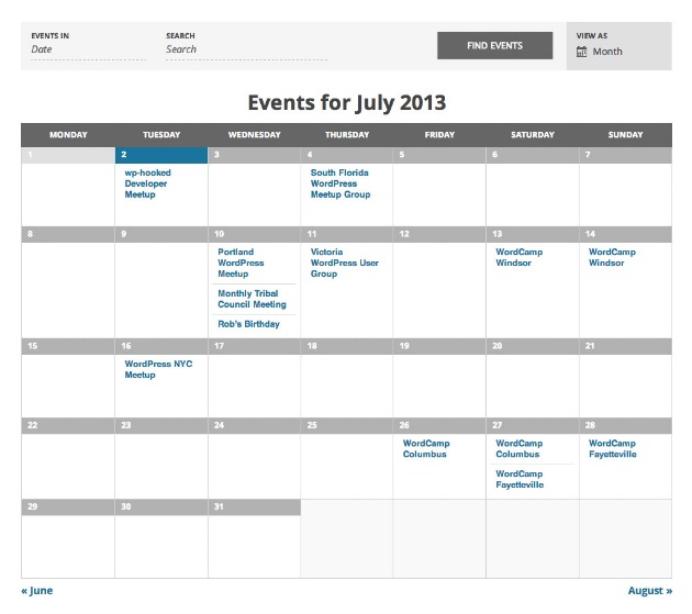 calendario de eventos del blog